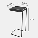 Ver imagem 5 de Mesa de Canto Sofá Base Prata Anny Apoio Lateral 68cm Tampo Mel