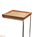Ver imagem 3 de Mesa de Canto Sofá Base Prata Anny Apoio Lateral 68cm Tampo Mel