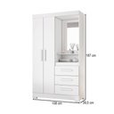 Ver imagem 4 de Guarda-roupa Solteiro Formate 2 Portas 3 Gavetas com Espelho Flex Branco/rosa - Pnr Móveis