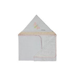 Toalha de Banho Bebê Infantil de Malha 100% Algodão com Capuz - Libélula Rosa Enxoval Menina