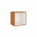 Ver imagem 2 de Nicho de Parede Quadrado para Livro 33x24 Cm Mdf Freijó Off White Dalla Costa