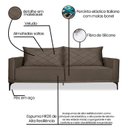 Ver imagem 4 de Sofá 3 Lugares para Sala de Estar Eliot Marrom