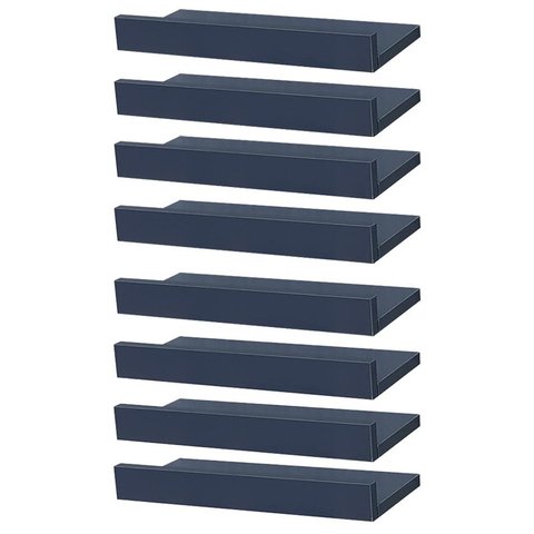 Kit 8 Prateleiras Porta Quadros 50 x 10cm azul Suporte Invisível