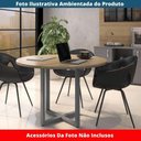 Ver imagem 2 de Mesa de Reunião Redonda P25 Pandin 110 Cm (largura) Tampo Mdp Noce Naturalle Pé Aço Tubular Cinza