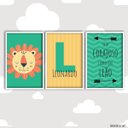 Ver imagem 1 de Kit com 3 Quadros Decorativos - Leão:pinus