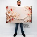 Ver imagem 2 de Quadro Decorativo Caixa Floral Luxo Flores Tacolado Moldura Caixa 3cm Madeira com Vidro 80 X 120cm