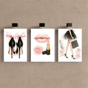 Ver imagem 2 de Kit3 Quadro Decorativo Fashion Mulher Moda Quarto Casa Loja Qualidade Premium Moderno 28x20cm
