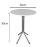 Mesa Bistrô Baixo Prata 80cm Tampo MDF Branco 60 cm - 2