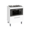 Ver imagem 2 de BALCÃO GABINETE PARA COOKTOP DE 5 BOCAS E PARA FORNO ELÉT. BUR 01 PORTA COR BRANCO BRILHO PASSE