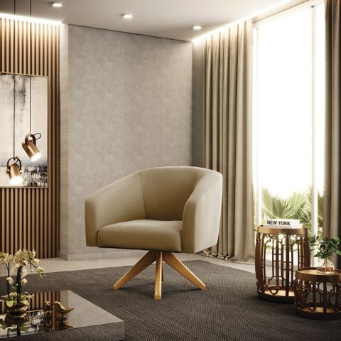Cadeira Sala de Jantar Giratória Ma30 Stella Suede D03 - D’Rossi