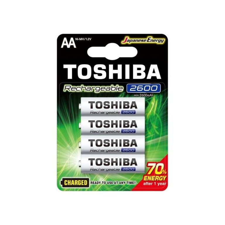 Pilha Recarregável Aa 1,2v 2600mah Tnh6gae (c/4 Pilhas) Toshiba Pilha Recarregável Aa 1,2v 2600mah Tnh6gae (c/4 Pilhas) Toshiba