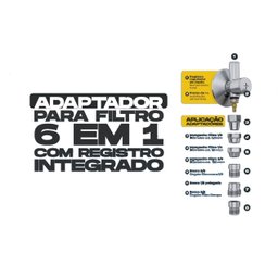 Adaptador Filtro de água Registro + ponto de Água ABS Preto - 6