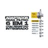 Adaptador Filtro de água Registro + ponto de Água ABS Preto - 6