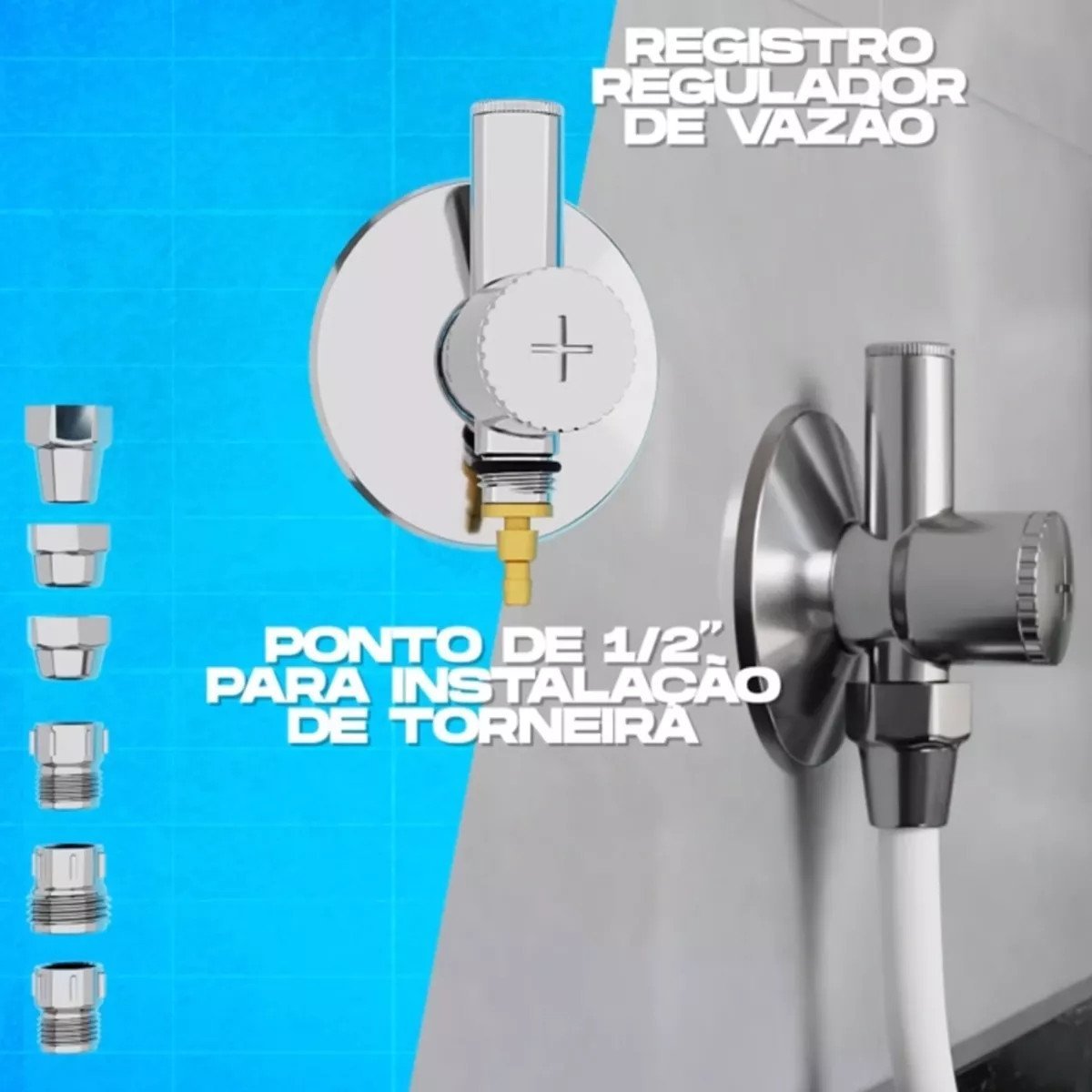 Adaptador Filtro de água Registro + ponto de Água ABS Preto - 5