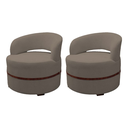 Ver imagem 1 de Conjunto 2 Poltronas Decorativa Luana Estofada Sala em Linho Cor: Marrom