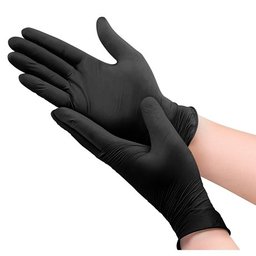 Luva Nitrílica Descartável Sensi Black Slim C/100 Unidades - Volk - P - 3