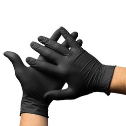 Luva Nitrílica Descartável Sensi Black Slim C/100 Unidades - Volk - P - 1