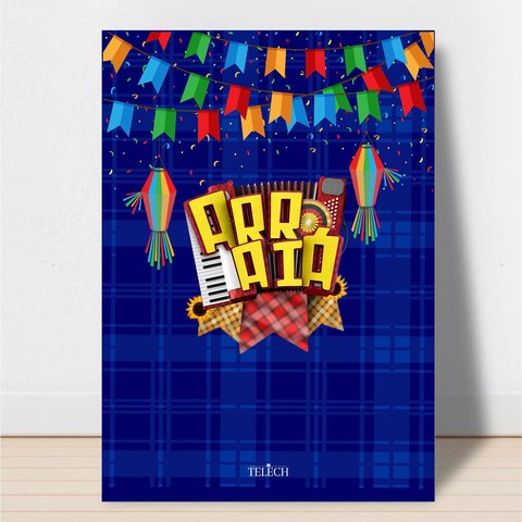 Quadro Decorativo Festa Junina Arraia Família São João Placa 28x20 Est2