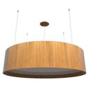 Ver imagem 3 de Pendente Fox Lustres 695 Cilíndrico Ø60x16cm Madeira, Mdf, Acrílico, Cabo de Aço 5xe27 Cor: