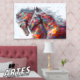 Quadro Cavalos Coloridos -- BR ARTES - 3