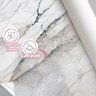 Papel de Parede Painel 3D Mármore Branco 4M Abstrato Viníl Revestimento Pedra Requinte Auto Colante - 4