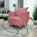 Ver imagem 2 de Poltrona Decorativa para Sala Recepção Escritório Consultório Reforçada Eliza Tecido Suede