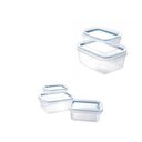 Ver imagem 1 de Conjunto De 5 Potes Hermeticos Retangulares Bpa Free - Azul