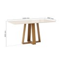 Ver imagem 3 de Conjunto Sala de Jantar Mesa Lisa 160cm Tampo MDF Vidro Canto Reto e 6 Cadeiras Tainá