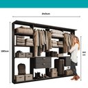 Ver imagem 7 de Guarda-Roupas Closet Modulado Alasca Duo 240cm 4 Peças com 4 Gavetas e Cabideiros Preto Touch