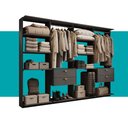 Ver imagem 5 de Guarda-Roupas Closet Modulado Alasca Duo 240cm 4 Peças com 4 Gavetas e Cabideiros Preto Touch