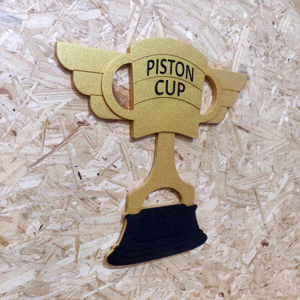 Placa Decorativa troféu piston cup Woodhead Parafuso - 3