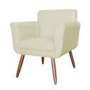 Ver imagem 2 de Conjunto 2 Poltronas Cadeiras Isabella Sala de Estar Corano Bege - Incasa Decor