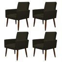 Ver imagem 1 de Kit 4 Poltronas para Sala Pés de Madeira Nina Marrom