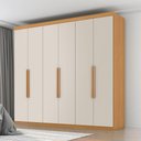 Ver imagem 6 de Guarda Roupa Casal Evidence Plus 6 Portas com Cômoda Sapateira Genova Plus 4 Gavetas Cinamomo Areia