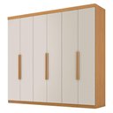 Ver imagem 2 de Guarda Roupa Casal Evidence Plus 6 Portas com Cômoda Sapateira Genova Plus 4 Gavetas Cinamomo Areia