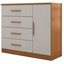 Ver imagem 4 de Guarda Roupa Casal Evidence Plus 6 Portas com Cômoda Sapateira Genova Plus 4 Gavetas Cinamomo Areia