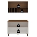 Ver imagem 6 de Cozinha Compacta Modulada 2 Peças 3 Portas Balcão 120cm Tampo MDF Iluminata Branco/Ébano