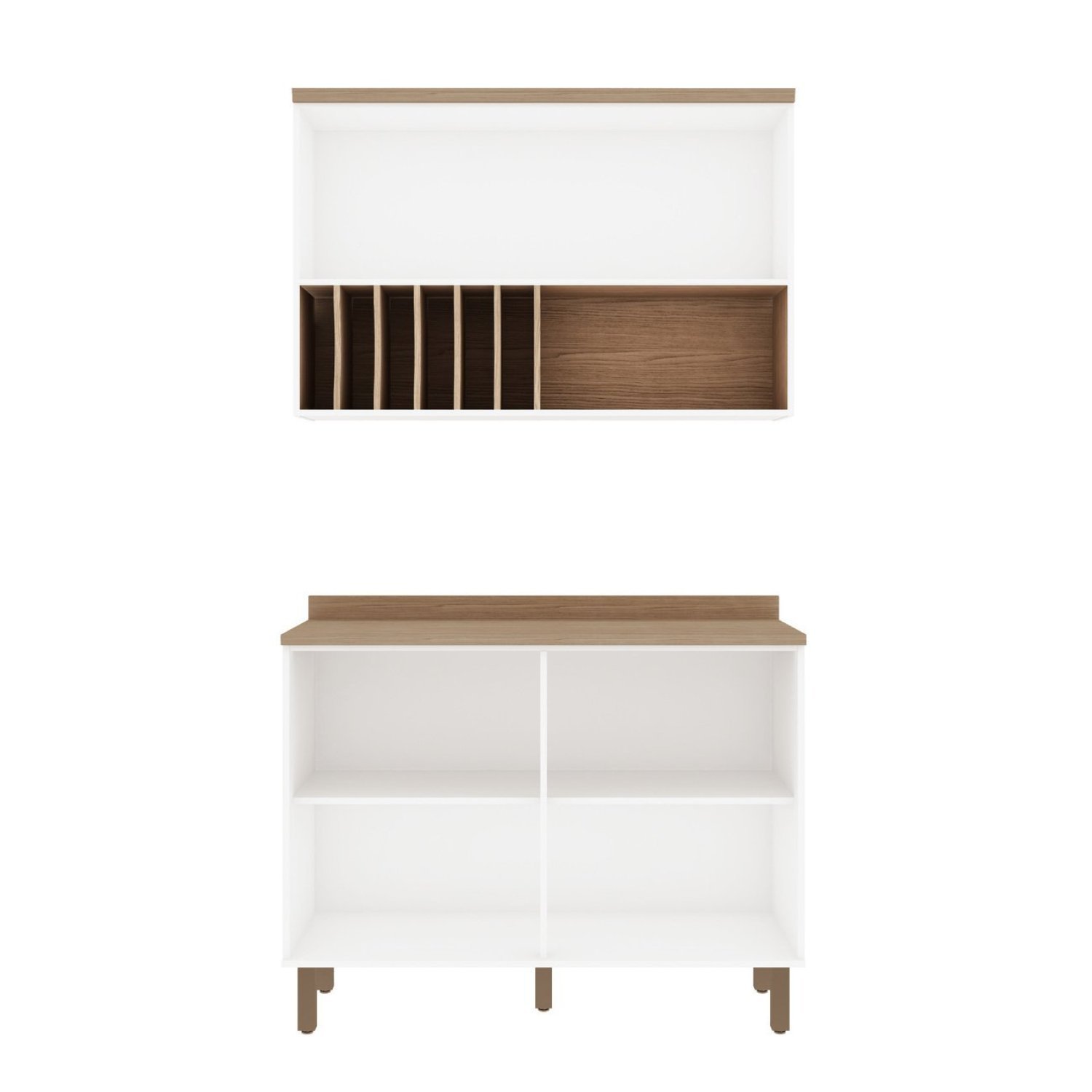 Cozinha Compacta 2 Peças 3 Portas Balcão 120cm Tampo MDF Iluminata  - 5