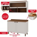 Ver mais imagens de Cozinha Compacta Modulada 2 Peças 3 Portas Balcão 120cm Tampo MDF Iluminata Branco/Ébano