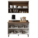 Ver imagem 5 de Cozinha Compacta Modulada 2 Peças 3 Portas Balcão 120cm Tampo MDF Iluminata Branco/Ébano