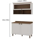 Ver imagem 4 de Cozinha Compacta Modulada 2 Peças 3 Portas Balcão 120cm Tampo MDF Iluminata Branco/Ébano