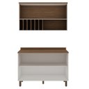 Ver imagem 3 de Cozinha Compacta Modulada 2 Peças 3 Portas Balcão 120cm Tampo MDF Iluminata Branco/Ébano