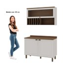 Ver imagem 7 de Cozinha Compacta Modulada 2 Peças 3 Portas Balcão 120cm Tampo MDF Iluminata Branco/Ébano