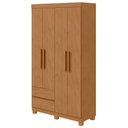 Ver imagem 1 de Guarda-roupas Solteiro 4 Portas 2 Gavetas sem Espelho com Pés Zeus - Lopas Amendoa Clean