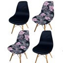 Ver imagem 1 de Kit 4 Capa de Cadeira Charles Eames Eiffel Pé Palito Malha Mista:23 Preto