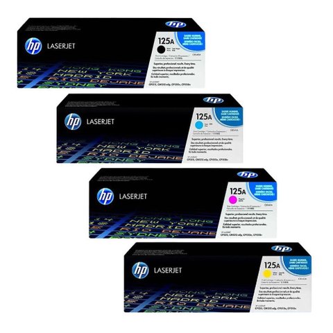 Kit 04 Toner 125a Original Cb540 Hp para Impressora Laser Cp1518 Cb540a Cb541a Cb542a Cb543a