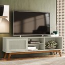 Ver imagem 1 de Rack Retrô Para Tv 60 Polegadas Panama - Off White Acetinado - Cor: Off White