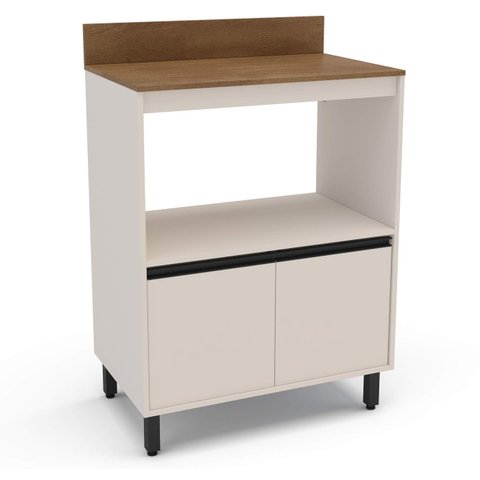 Armário Balcão de Cozinha 80cm com 2 Portas 1 Nicho 250004 Koya Politorno Móveis