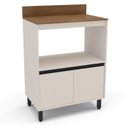Ver imagem 1 de Armário Balcão de Cozinha 80cm com 2 Portas 1 Nicho 250004 Koya Politorno Móveis