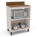 Ver imagem 3 de Armário Balcão de Cozinha 80cm com 2 Portas 1 Nicho 250004 Koya Politorno Móveis